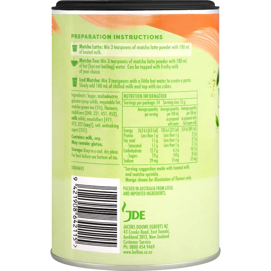 Bell Latte Powder Mango Matcha 220g