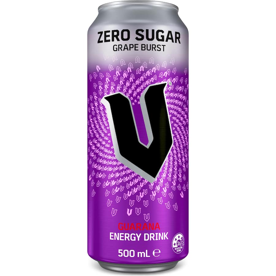 V Energy Drink Grape Zero Sugar 500mL