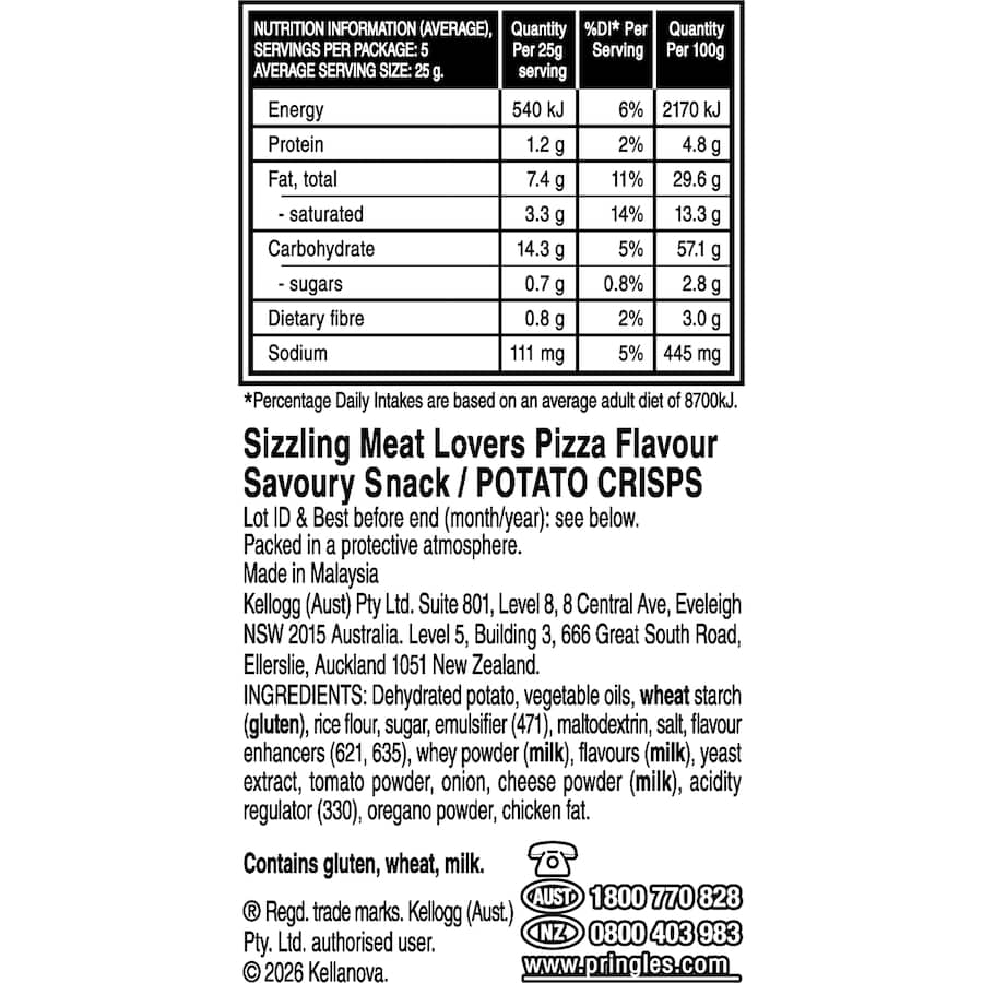 Pringles Chips Meatlovers Pizza 134g
