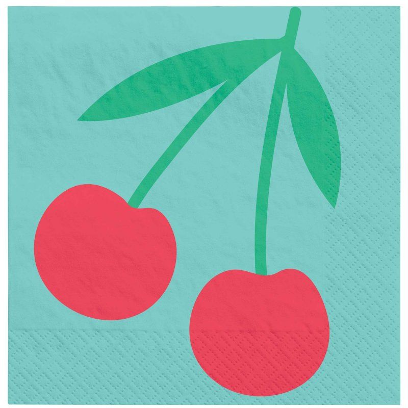 Colorful Tutti Frutti summer beverage napkins, pack of 16, perfect for drinks at BBQs and pool parties.