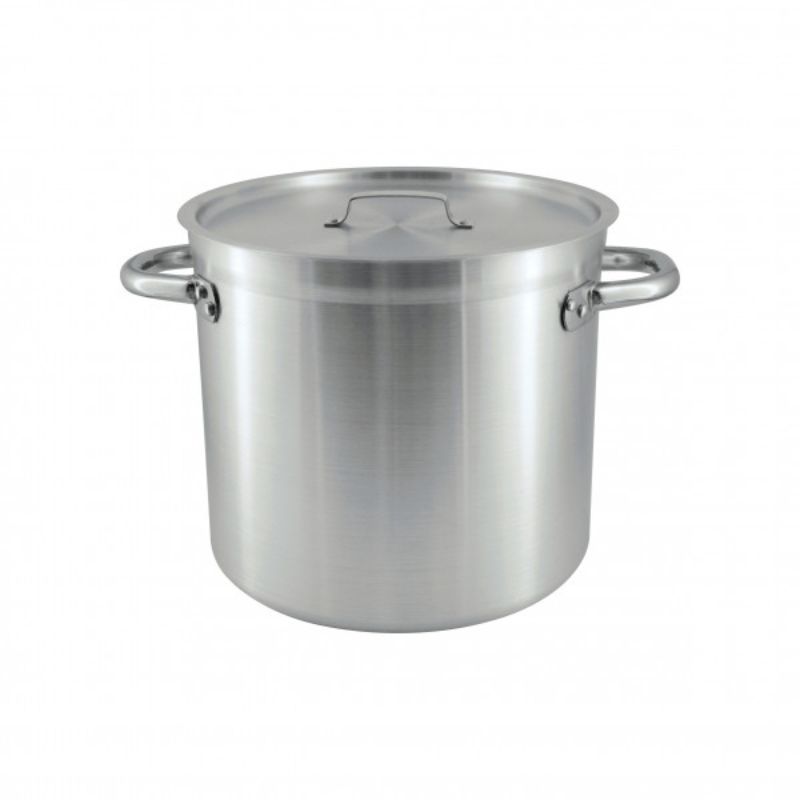 Chef Inox Premium Stockpot 20L in anodised aluminium, ideal for soups and stews, with excellent heat distribution.