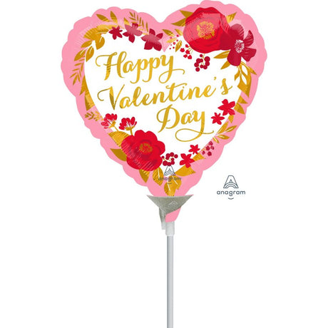 Elegant 10cm foil balloon featuring a vibrant floral wreath design, perfect for celebrations like birthdays and weddings.
