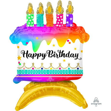 Self-sealing foil balloon for cake decorations, measuring 60cm x 88cm, designed for air fill only.