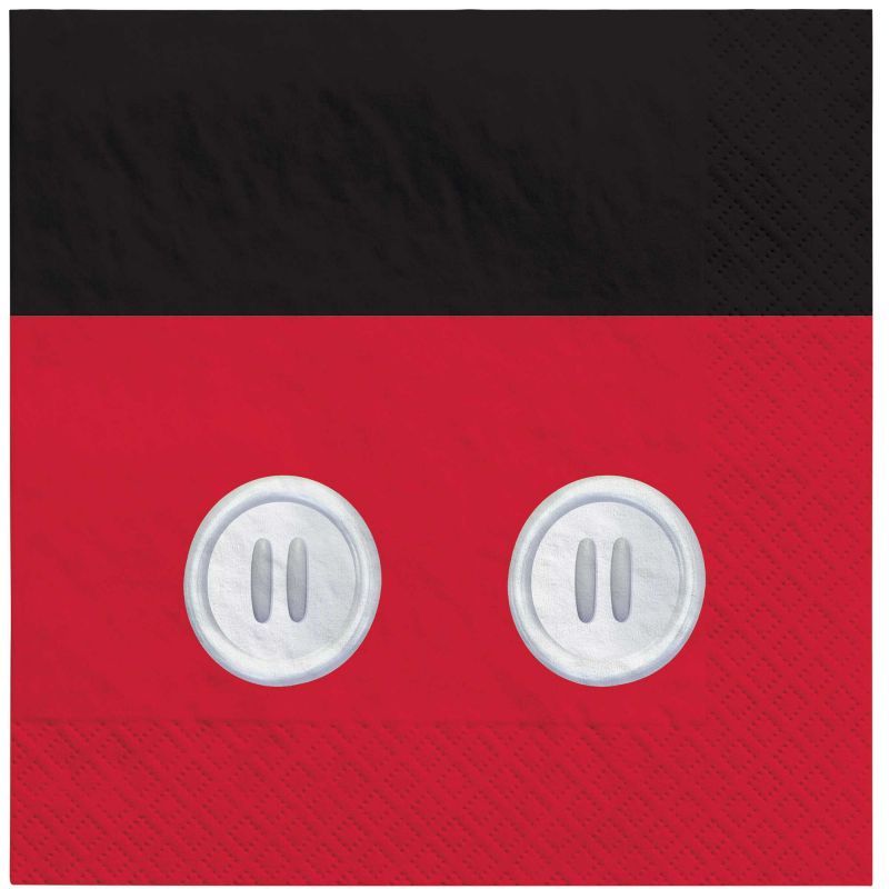 Pack of 16 Mickey Mouse Forever Lunch Napkins, perfect for Disney-themed parties and family meals, adding fun decor.