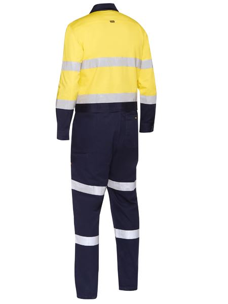 Bisley, Hi Vis Overall with waist zip opening Regular Fit - Yellow/Navy - 112