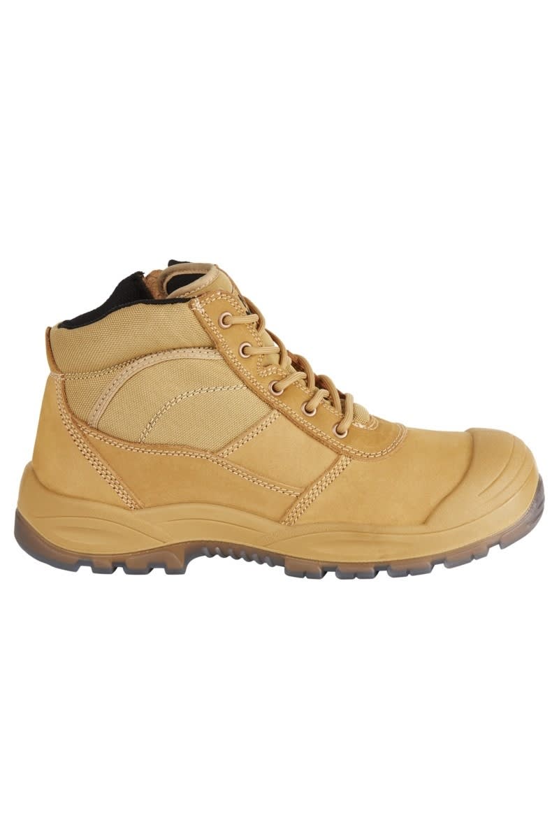 Hard Yakka,Y60120 Utility Zip Sided Safety Boot 04-14 (Pair) - Wheat - 13