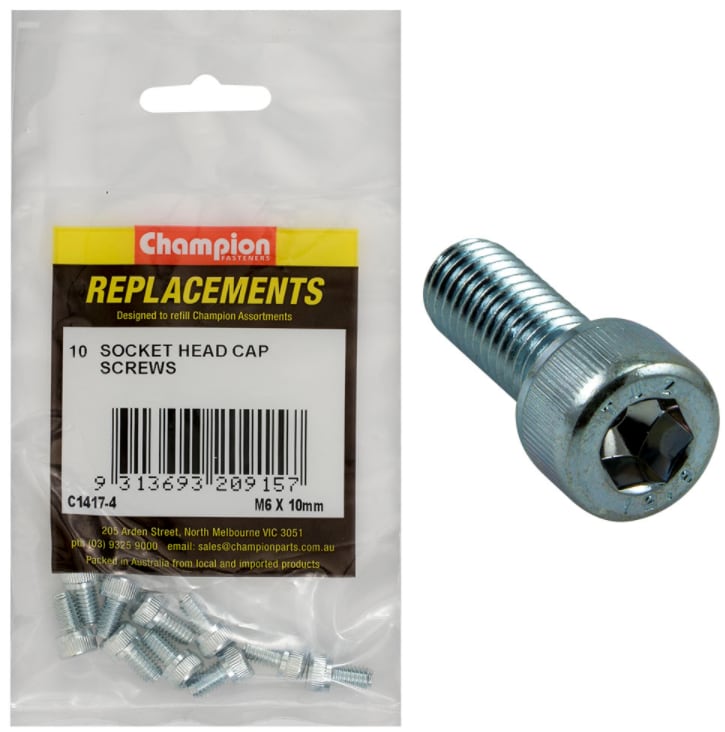 M6 X 10MM Socket Head Cap Screws-10 PK (Packet)