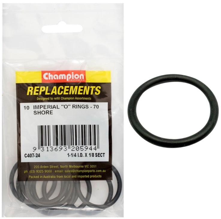 Champion 1-1/4in (I.D.) x 1/8in Imperial O-Ring 10 Pack