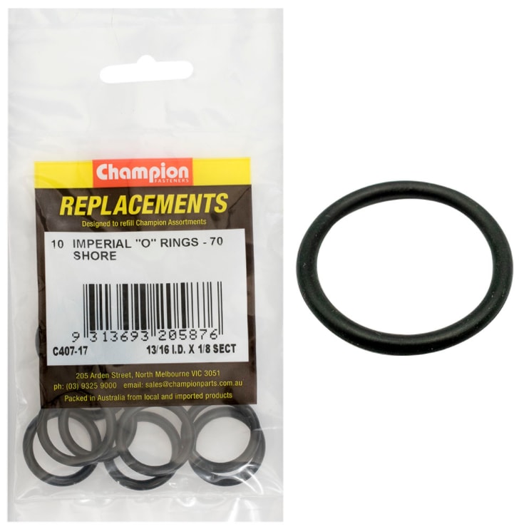 Champion 13/16in (I.D.) x 1/8in Imperial O-Ring 10 Pack