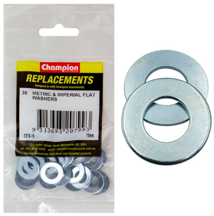 10MM Metric & Imperial Flat Washers-30PK (Packet)