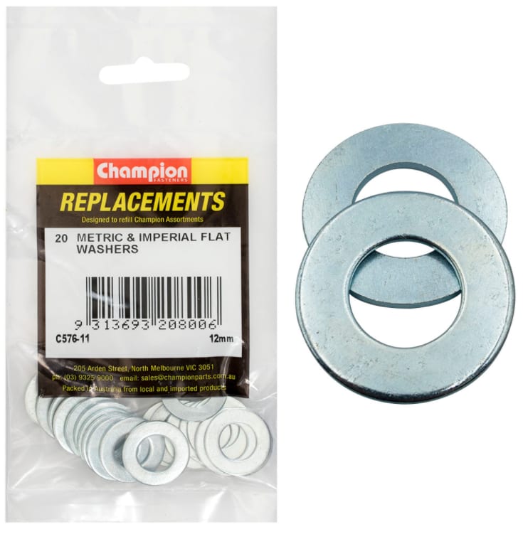 12MM Metric & Imperial Flat Washers-20PK (Packet)