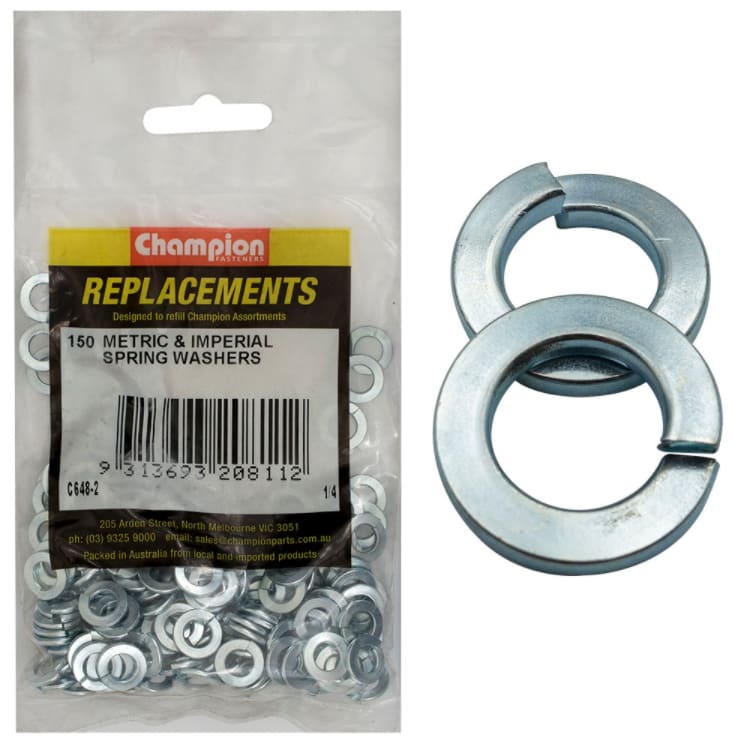 1/4 Metric & Imperial Spring Washers-150PK (Packet)