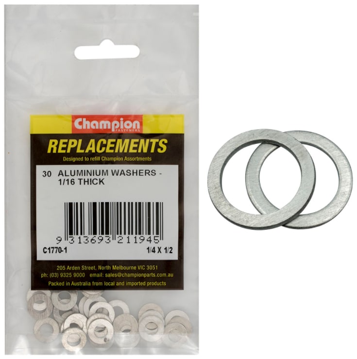 1/4 X 1/2 Aluminium Washers-30PK (Packet)
