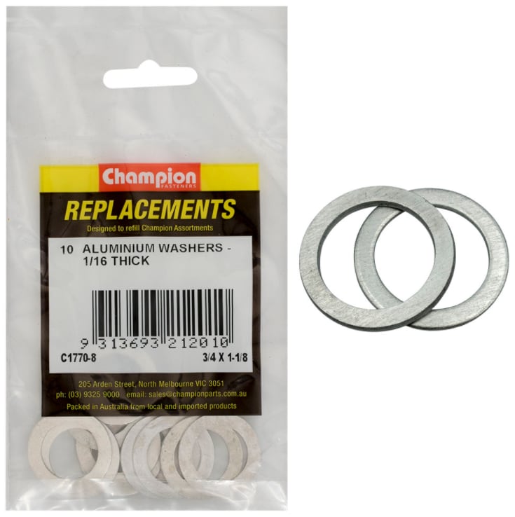 3/4 X 1-1/8 Aluminium Washers-10PK (Packet)