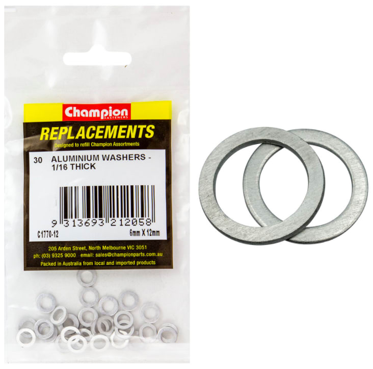 6MM X 12MM Aluminium Washers-30PK (Packet)