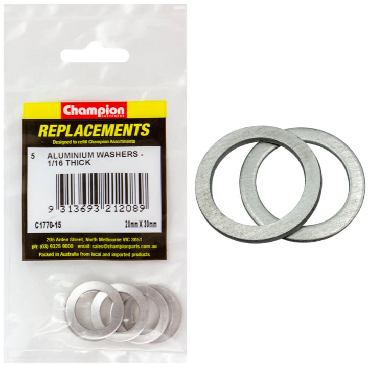20MM X 30MM Aluminium Washers 5PK