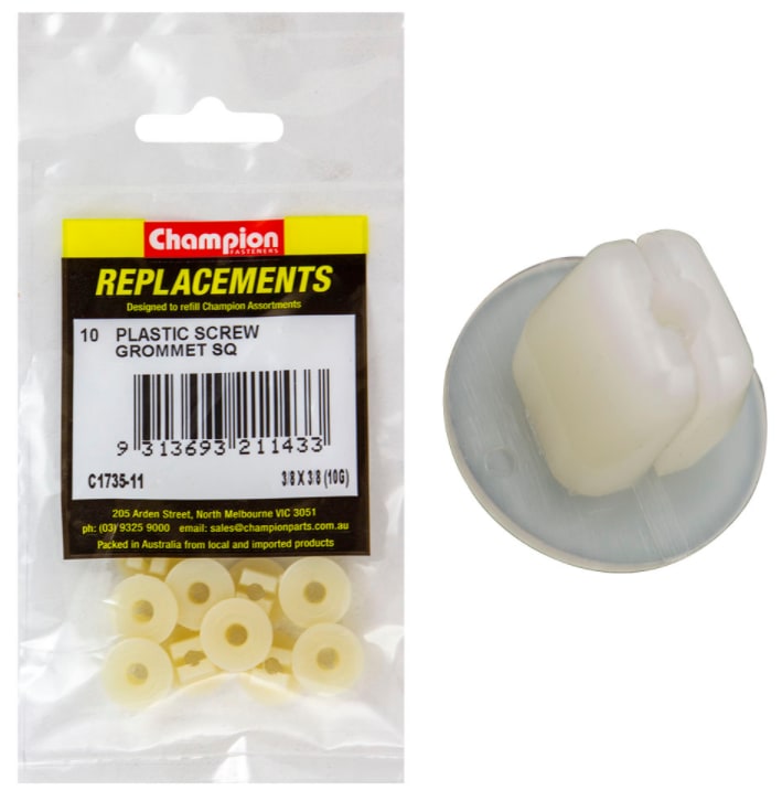 3/8 X 3/8 Plastic Screw Grommet SQ 10PK