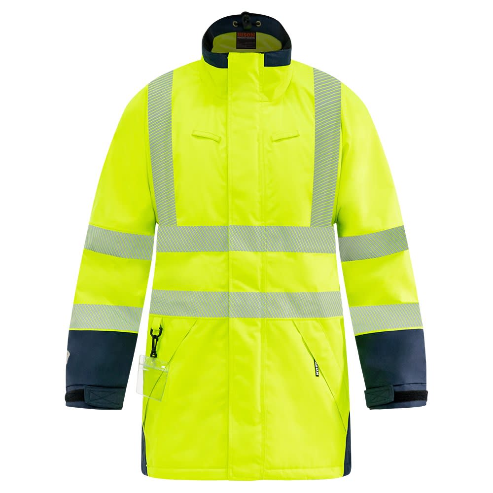 Bison, Extreme Hi Vis Jacket, 312052 - Yellow/Navy (Size: S)