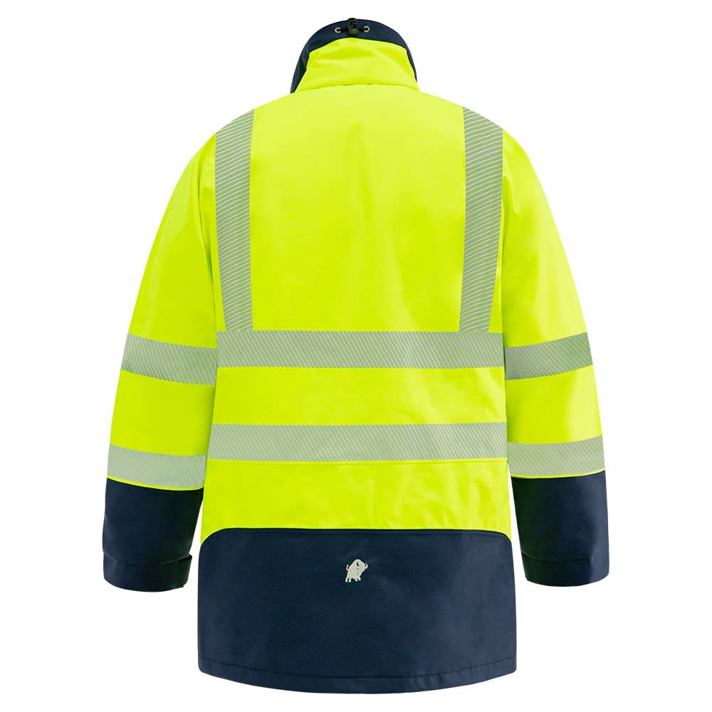 Bison, Extreme Hi Vis Jacket, 312052 - Yellow/Navy (Size: S)