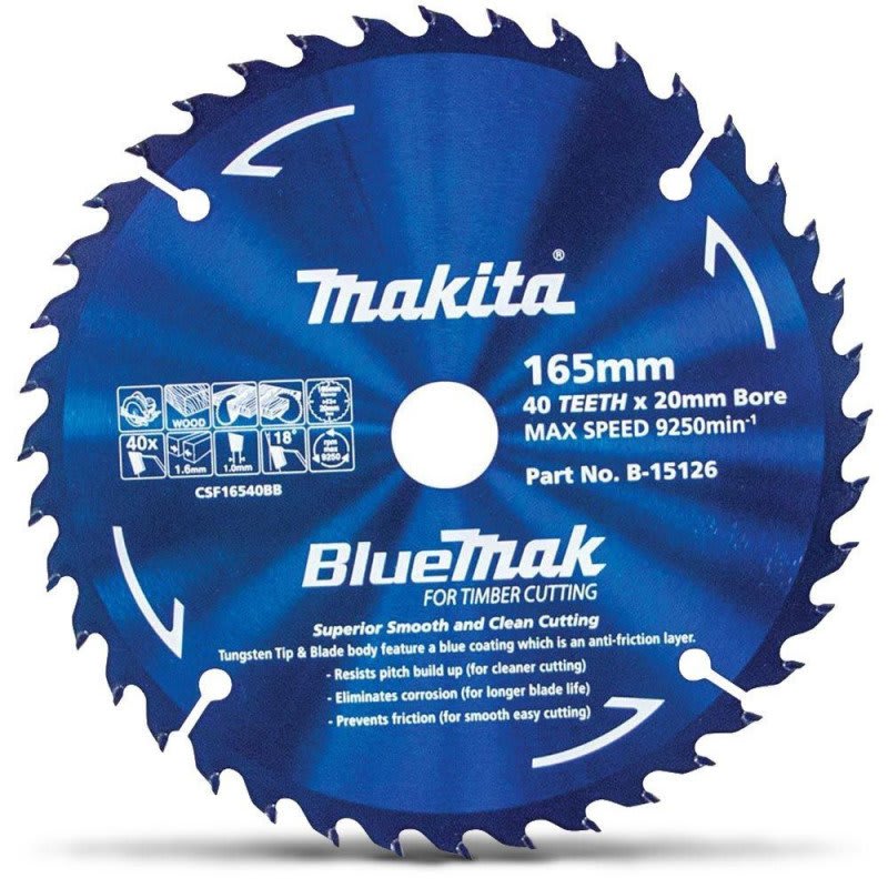BlueMak 165mm 40T Wood Circular Saw Blade