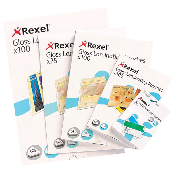 Rexel A4 Gloss Laminating Pouches 75 Micron (Pack of 100)
