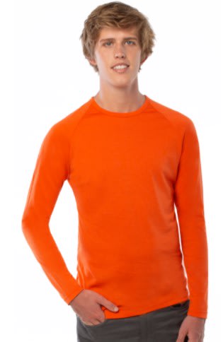 Men's Flame Resistant Long Sleeve Crew Neck Top - Orange (Size: M)