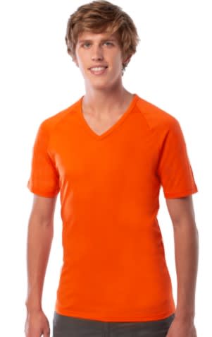 Men's Flame Resistant Short Sleeve V-Neck Top - Orange (Size: M)