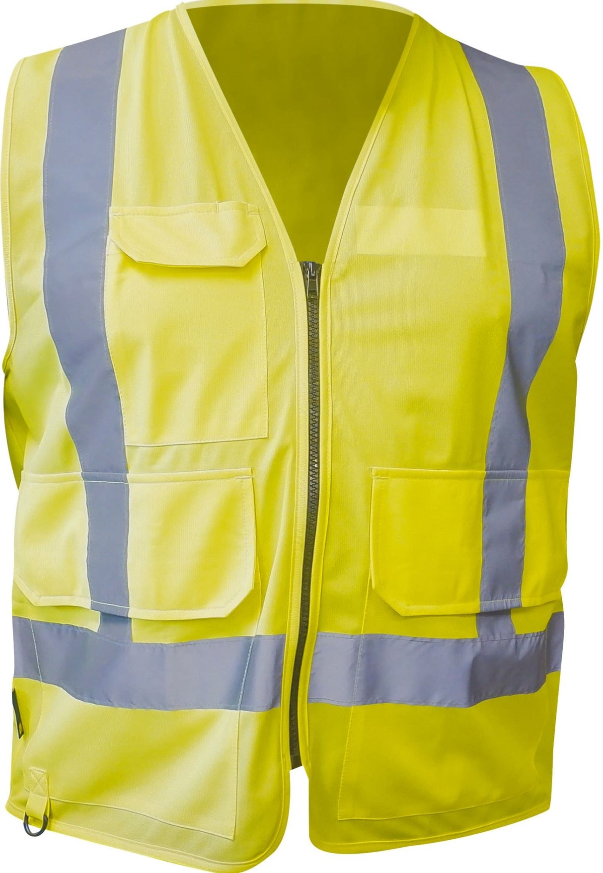 Workhorse, Hi Vis Large Pocket Safety Vest, MVE032 - Fluoro Yellow - 2XL