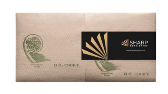 Sharp Eco Lunch Napkin 1 Ply Natural 1/4 Fold 305mm x 300mm 200 (Pack)
