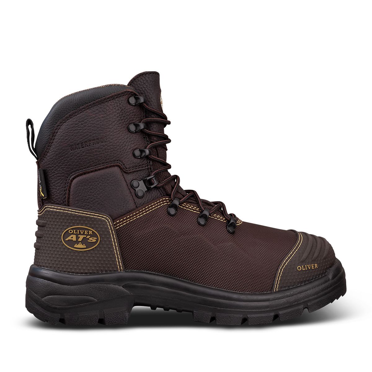 Oliver 65-490 Caustic Lace Up Safety Boots - Brown (Size: 04)