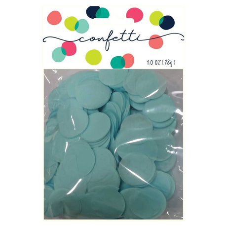 Light blue confetti circles made of tissue paper, weighing 28g, perfect for decor and celebrations.