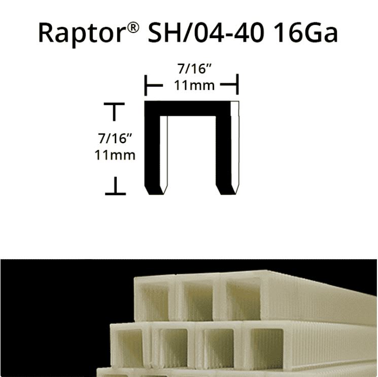 Raptor Plastic Staples HD SH/04-40 11mm x 11mm 16ga 5040 (Box)