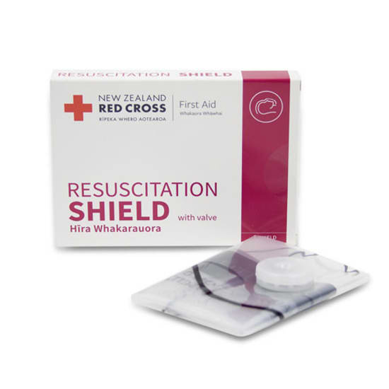 Red Cross Resuscitation Face Shield with Valve (Packet)
