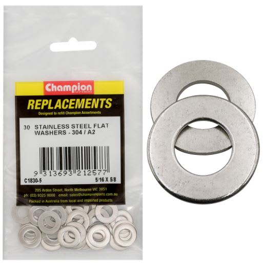 5/16" x 5/8i"Stainless Flat Washer 304/A2 -30pk (Packet)