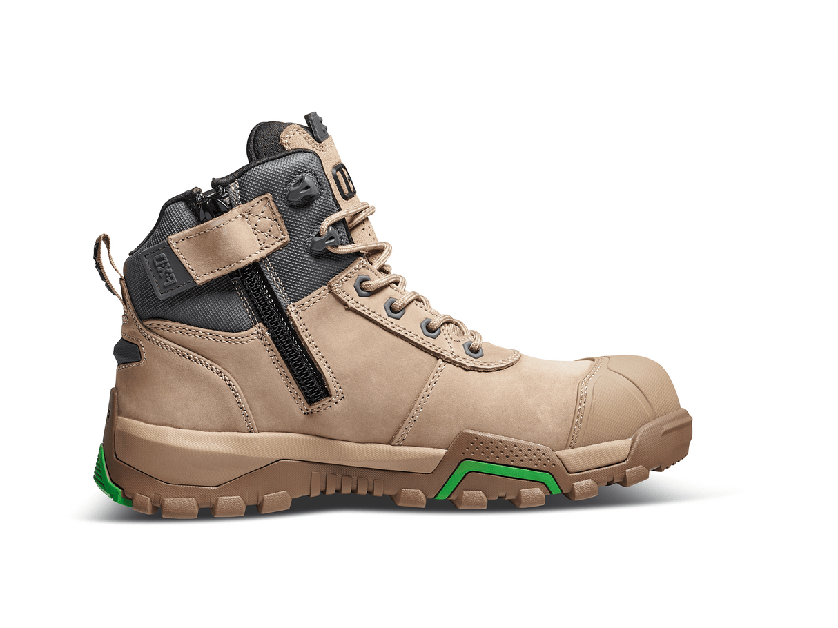 FXD, Zip Sided Safety Boot, WB-2 - Stone (Size: 10)