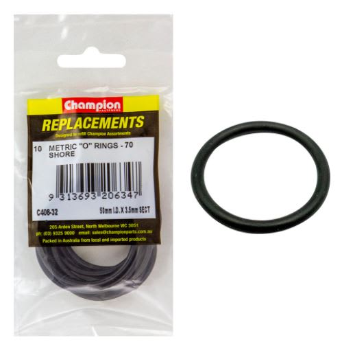 50mm (I.D.) x 3.5mm Metric O-Ring 10 Pack