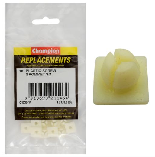 Screw Grommet Sq 8.3x8.3-8G (10pk)