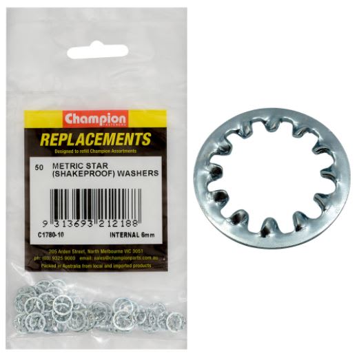6mm internal Star Washer-50pk