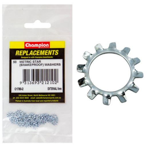 5mm External Star Washer-50pk