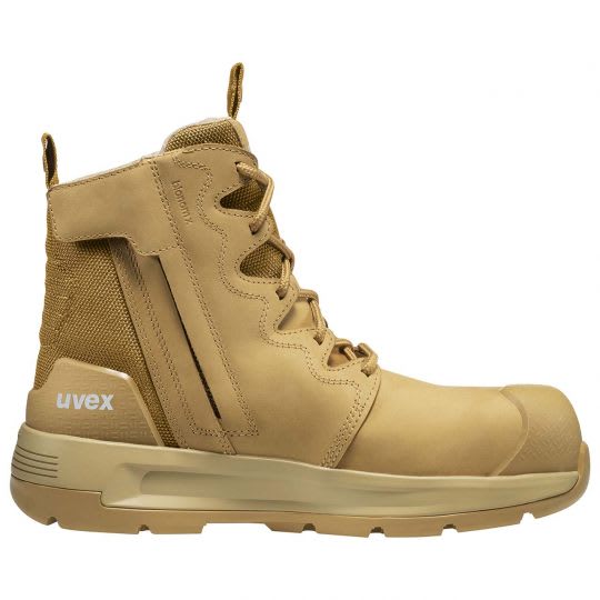 Uvex, 3 X-Flow 150mm Zip Sided Safety Boot, 65458 - Tan (Size: 07)