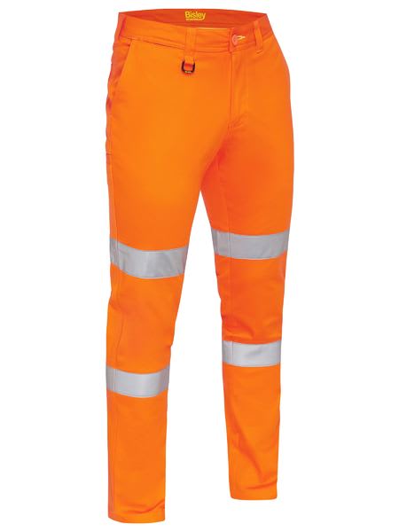 Bisley, Taped Biomotion Stretch Pant, BP6008T Long - Orange (Size: 94)