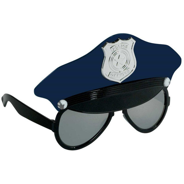 Child-sized Fun Shades Police Hat for dress-up play, featuring a classic design and adjustable fit for imaginative adventures.