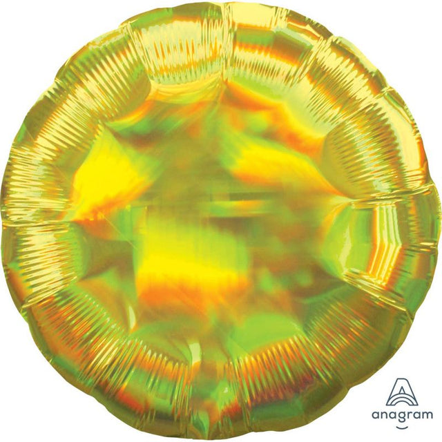 45cm Iridescent Yellow Circle Balloon, perfect for festive celebrations and eye-catching decor.