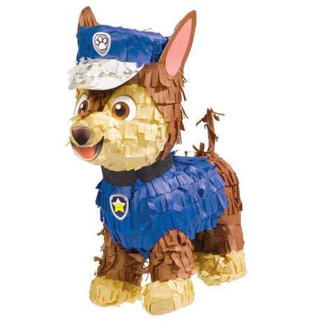 Colorful Paw Patrol mini piñata, 17cm x 19cm, perfect for kids' parties and filled with treats for fun and excitement.