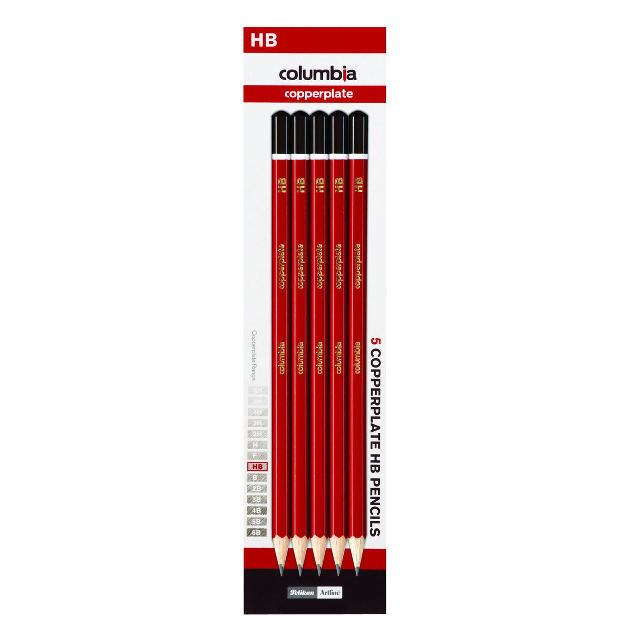 Columbia Copperplate Lead Pencil Hexagonal Hb Pk5