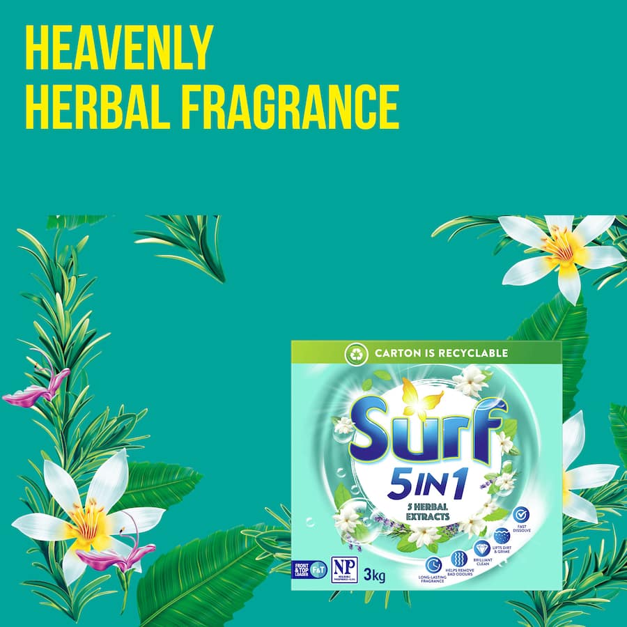 Surf Laundry Powder 5 In 1 Herbal Extracts - 3kg