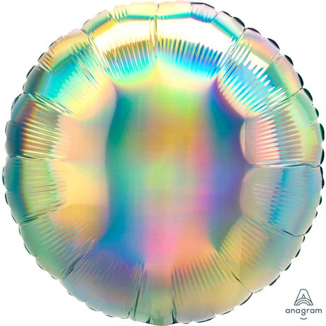 Iridescent pastel foil balloon (45cm) for parties, featuring color-changing effects and self-sealing convenience.