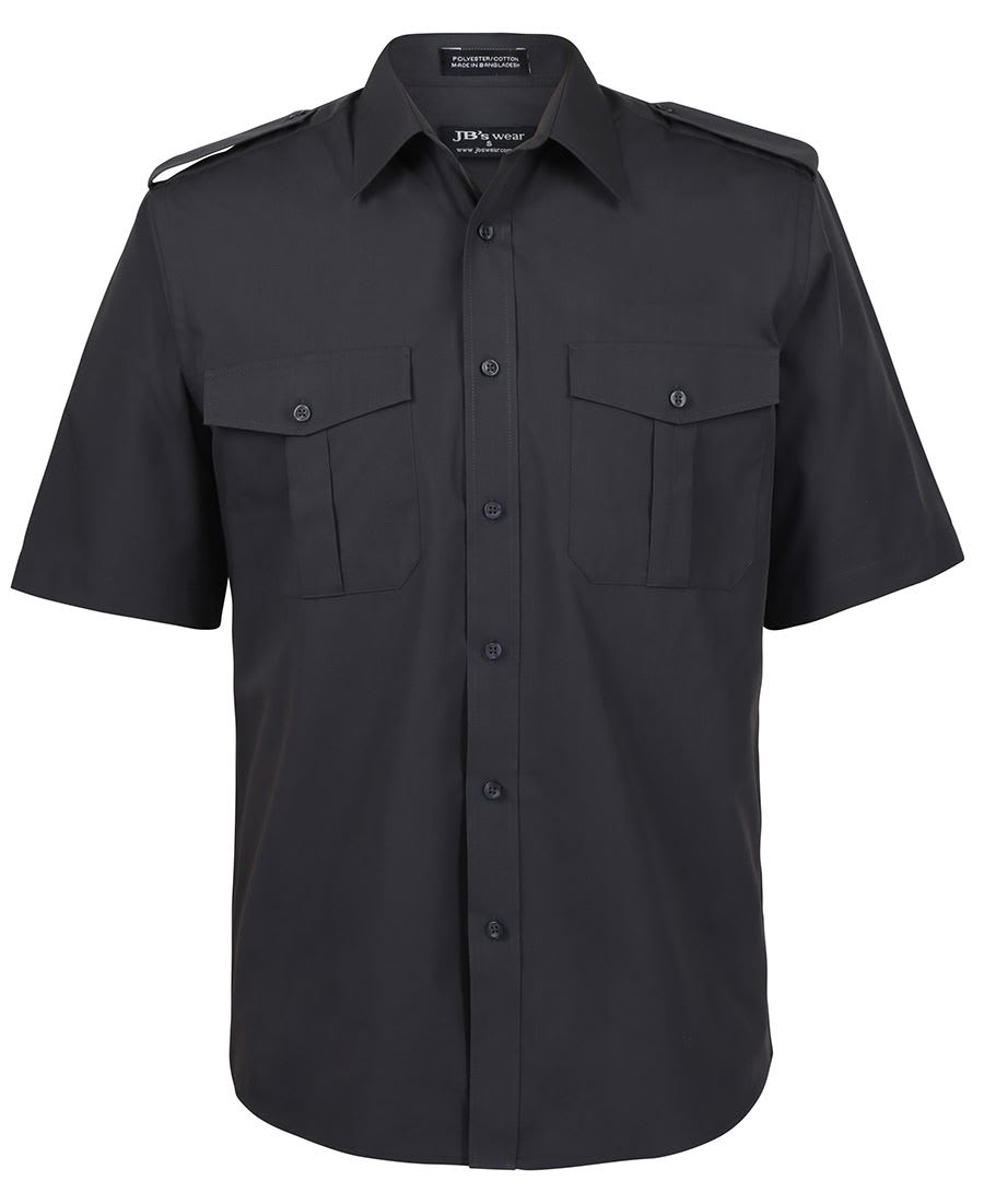Mens Epaulette Shirt - Charcoal (Size: L)