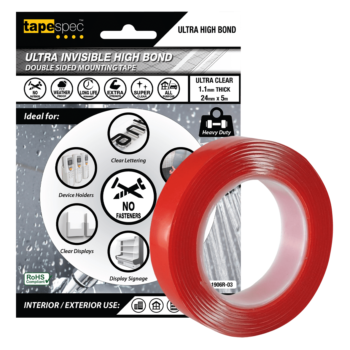 Double Sided Mounting Tape 1906 UHB Clear 18mm x 5m 1 (Roll)