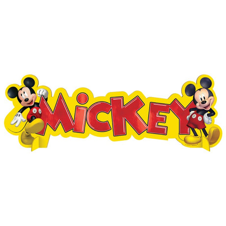 Colorful Mickey Mouse table decoration, 35cm high, perfect for kids' birthdays and themed celebrations.